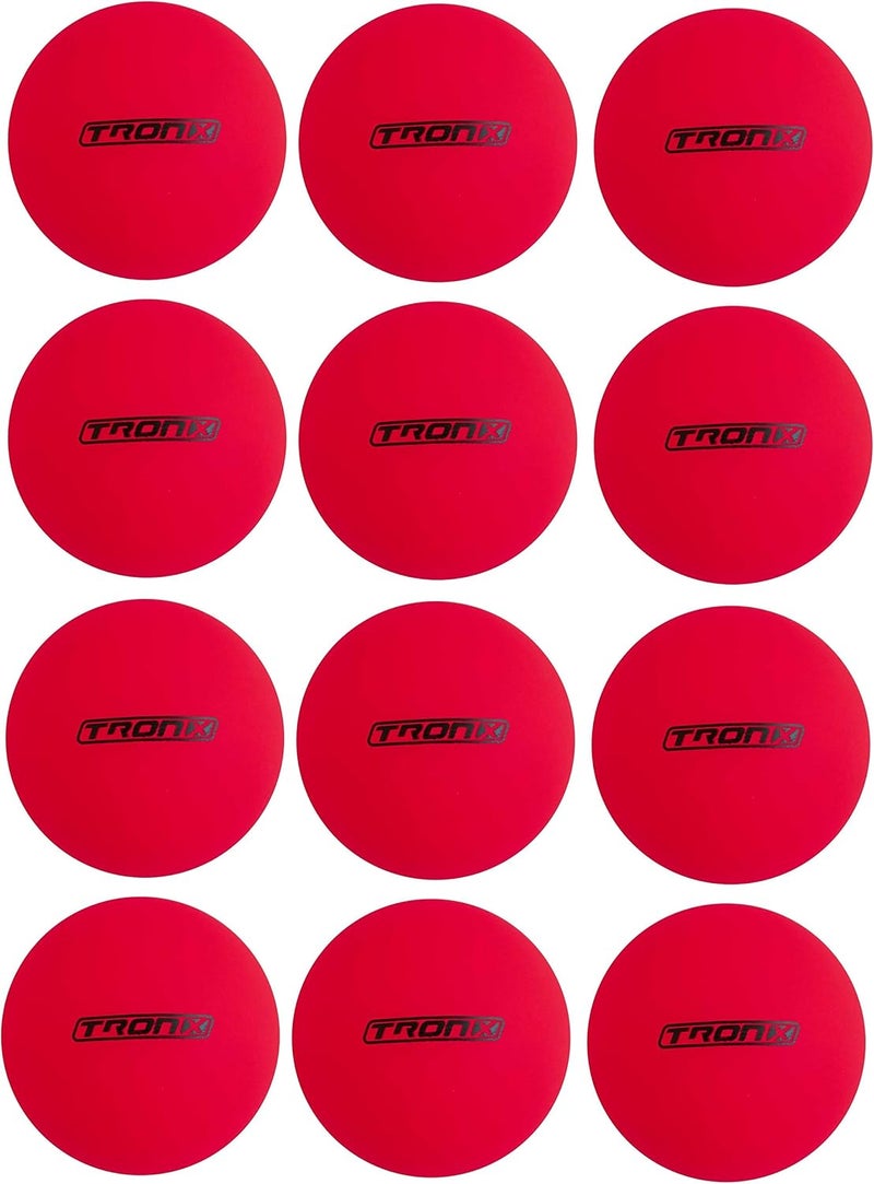 TronX Street Hockey Balls - 12 Pack - No Bounce Pink Cold Weather Outdoor Official Street Roller Hockey Balls - Image 1